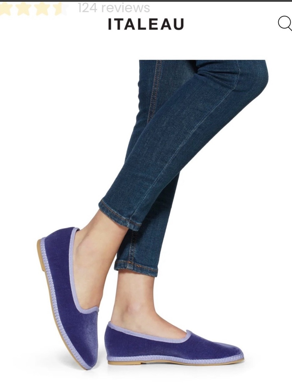 Italeau Velvet Ballet Flats in Purple sz 39.5